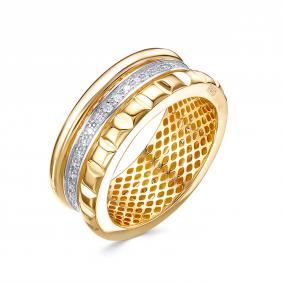 Кольцо из лимонного золота КЮЗ Del'ta Dд1102053рл с бриллиантом Dд1102053рл фото