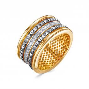 Кольцо из лимонного золота КЮЗ Del'ta Dд1102055рл с бриллиантом Dд1102055рл фото