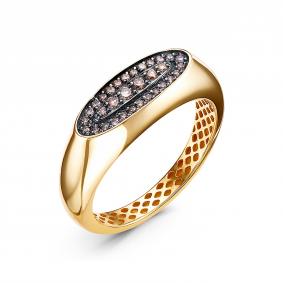 Кольцо из лимонного золота КЮЗ Del'ta Dд1102095рл с бриллиантом Dд1102095рл фото