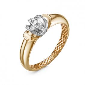 Золотое кольцо КЮЗ Del'ta Dд110277р с бриллиантом Dд110277р фото