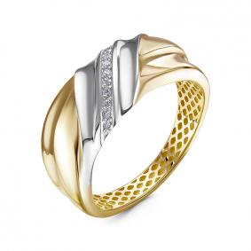 Кольцо из лимонного золота КЮЗ Del'ta Dд110483рл с бриллиантом Dд110483рл фото