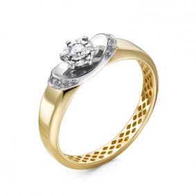 Золотое кольцо КЮЗ Del'ta Dд110520рл с бриллиантом Dд110520рл фото