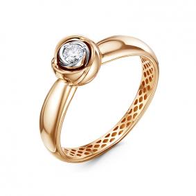 Золотое кольцо КЮЗ Del'ta Dд110658р с бриллиантом Dд110658р фото
