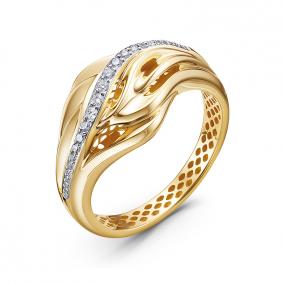 Кольцо из лимонного золота КЮЗ Del'ta Dд110705рл с бриллиантом Dд110705рл фото