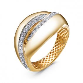 Кольцо из лимонного золота КЮЗ Del'ta Dд110713рл с бриллиантом Dд110713рл фото