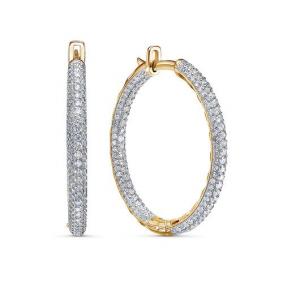 Серьги из лимонного золота КЮЗ Del'ta Dд1201455рл с бриллиантом Dд1201455рл фото