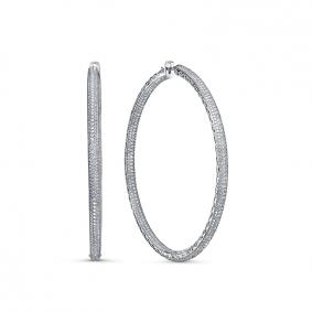 Серьги из белого золота КЮЗ Del'ta Dд1201521рб с бриллиантом Dд1201521рб фото