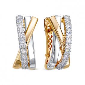 Серьги из лимонного золота КЮЗ Del'ta Dд1201733рл с бриллиантом Dд1201733рл фото