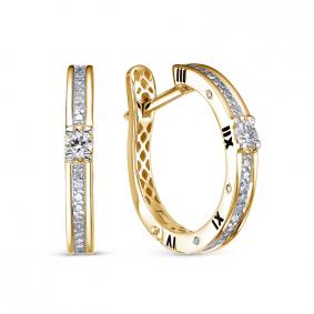 Серьги из лимонного золота КЮЗ Del'ta Dд1201752рл с бриллиантом Dд1201752рл фото