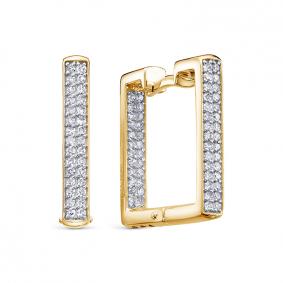 Серьги из лимонного золота КЮЗ Del'ta Dд1201997рл с бриллиантом Dд1201997рл фото