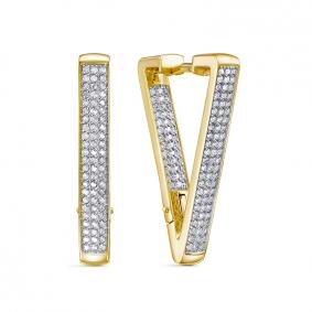 Серьги из лимонного золота КЮЗ Del'ta Dд1201999рл с бриллиантом Dд1201999рл фото