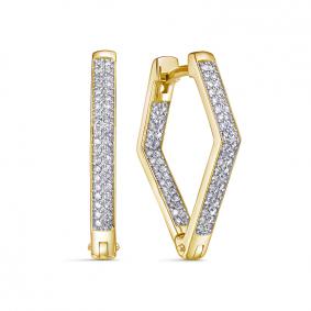 Серьги из лимонного золота КЮЗ Del'ta Dд1202000рл с бриллиантом Dд1202000рл фото