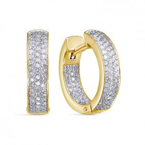 Серьги из лимонного золота КЮЗ Del'ta Dд1202002рл с бриллиантом Dд1202002рл фото