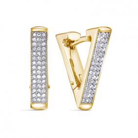 Серьги из лимонного золота КЮЗ Del'ta Dд1202004рл с бриллиантом Dд1202004рл фото