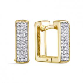 Серьги из лимонного золота КЮЗ Del'ta Dд1202005рл с бриллиантом Dд1202005рл фото