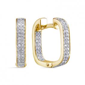 Серьги из лимонного золота КЮЗ Del'ta Dд1202006рл с бриллиантом Dд1202006рл фото