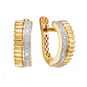 Серьги из лимонного золота КЮЗ Del'ta Dд1202045рл с бриллиантом Dд1202045рл фото