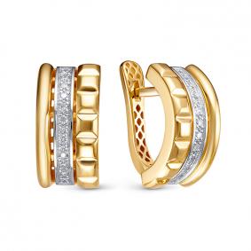 Серьги из лимонного золота КЮЗ Del'ta Dд1202053рл с бриллиантом Dд1202053рл фото