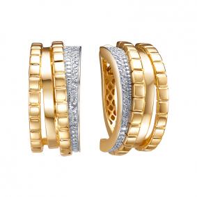 Серьги из лимонного золота КЮЗ Del'ta Dд1202056рл с бриллиантом Dд1202056рл фото