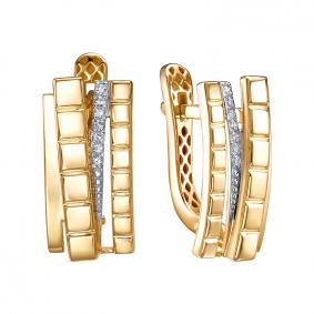 Серьги из лимонного золота КЮЗ Del'ta Dд1202059рл с бриллиантом Dд1202059рл фото