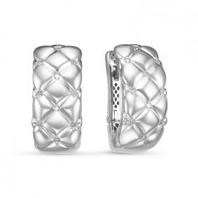 Серьги из белого золота КЮЗ Del'ta Dд120467рб с бриллиантом Dд120467рб фото