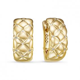 Серьги из лимонного золота КЮЗ Del'ta Dд120467рл с бриллиантом Dд120467рл фото