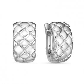 Серьги из белого золота КЮЗ Del'ta Dд120503б с бриллиантом Dд120503б фото