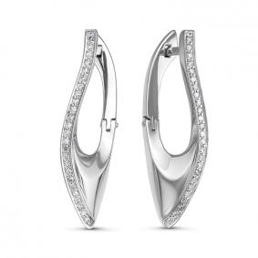 Серьги из белого золота КЮЗ Del'ta Dд120512рб с бриллиантом Dд120512рб фото