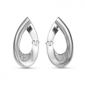 Серьги из белого золота КЮЗ Del'ta Dд120516рб с бриллиантом Dд120516рб фото