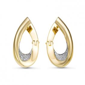 Серьги из лимонного золота КЮЗ Del'ta Dд120516рл с бриллиантом Dд120516рл фото