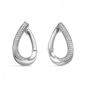 Серьги из белого золота КЮЗ Del'ta Dд120521рб с бриллиантом Dд120521рб фото