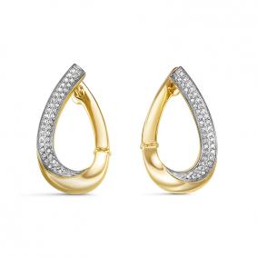 Серьги из лимонного золота КЮЗ Del'ta Dд120521рл с бриллиантом Dд120521рл фото