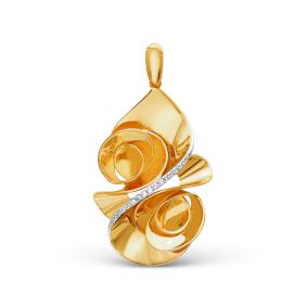 Золотая подвеска КЮЗ Del'ta Dд130001л с бриллиантом Dд130001л фото