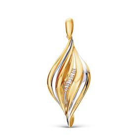 Золотая подвеска КЮЗ Del'ta Dд130004л с бриллиантом Dд130004л фото
