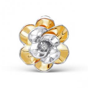 Подвеска из лимонного золота КЮЗ Del'ta Dд130014л с бриллиантом Dд130014л фото