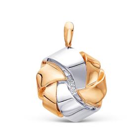 Золотая подвеска КЮЗ Del'ta Dд130016 с бриллиантом Dд130016 фото