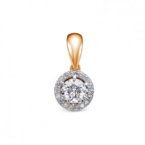 Золотая подвеска КЮЗ Del'ta Dд1301735р с бриллиантом Dд1301735р фото