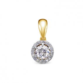 Золотая подвеска КЮЗ Del'ta Dд1301735рл с бриллиантом Dд1301735рл фото