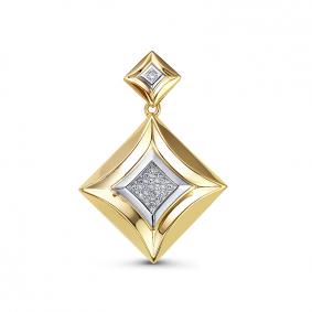 Подвеска из лимонного золота КЮЗ Del'ta Dд130681рл с бриллиантом Dд130681рл фото