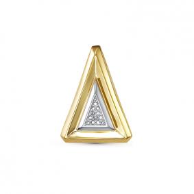 Подвеска из лимонного золота КЮЗ Del'ta Dд130684рл с бриллиантом Dд130684рл фото