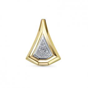 Подвеска из лимонного золота КЮЗ Del'ta Dд130687рл с бриллиантом Dд130687рл фото