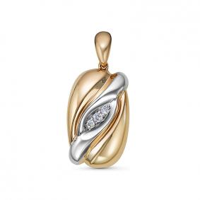 Золотая подвеска КЮЗ Del'ta Dд130692р с бриллиантом Dд130692р фото