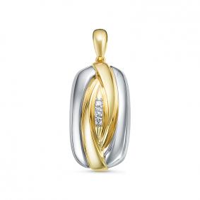 Подвеска из лимонного золота КЮЗ Del'ta Dд130693рл с бриллиантом Dд130693рл фото