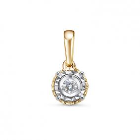 Золотая подвеска КЮЗ Del'ta Dд130715рл с бриллиантом Dд130715рл фото