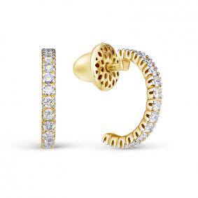 Серьги из лимонного золота КЮЗ Del'ta Dд1501636рл с бриллиантом Dд1501636рл фото