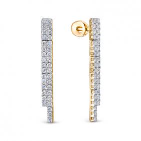 Серьги из лимонного золота КЮЗ Del'ta Dд1501700рл с бриллиантом Dд1501700рл фото