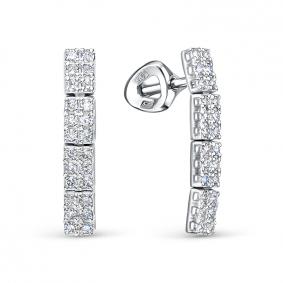 Серьги из белого золота КЮЗ Del'ta Dд1501757рб с бриллиантом Dд1501757рб фото