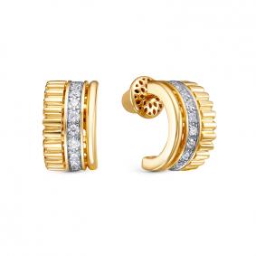 Серьги из лимонного золота КЮЗ Del'ta Dд1502044рл с бриллиантом Dд1502044рл фото