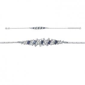 Золотой браслет КЮЗ Del'ta Dд2771903рб с бриллиантом и сапфиром Dд2771903рб фото