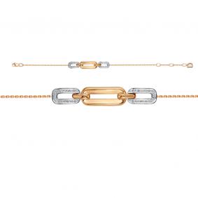 Золотой браслет КЮЗ Del'ta Dд7701577р с бриллиантом Dд7701577р фото